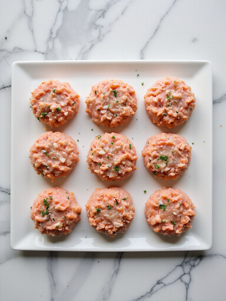 shape salmon patties gently