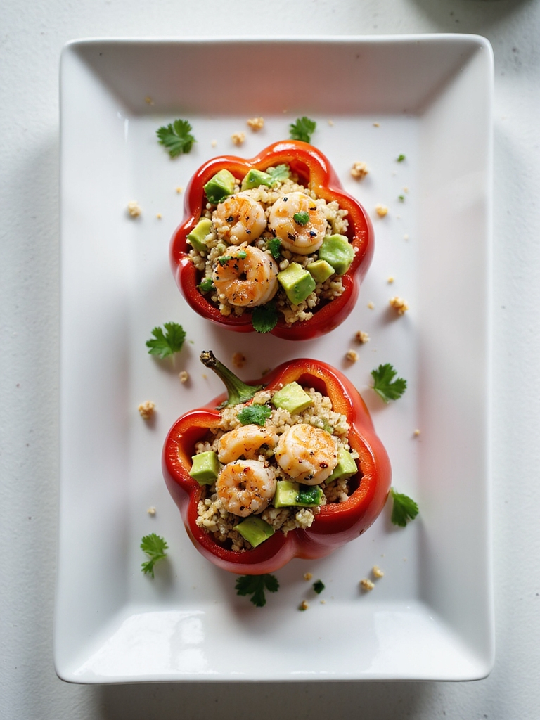 shrimp avocado stuffed peppers recipe