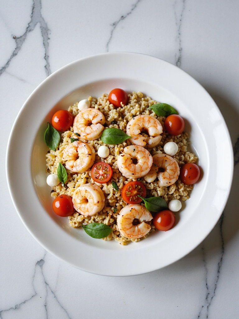 shrimp orzo caprese salad