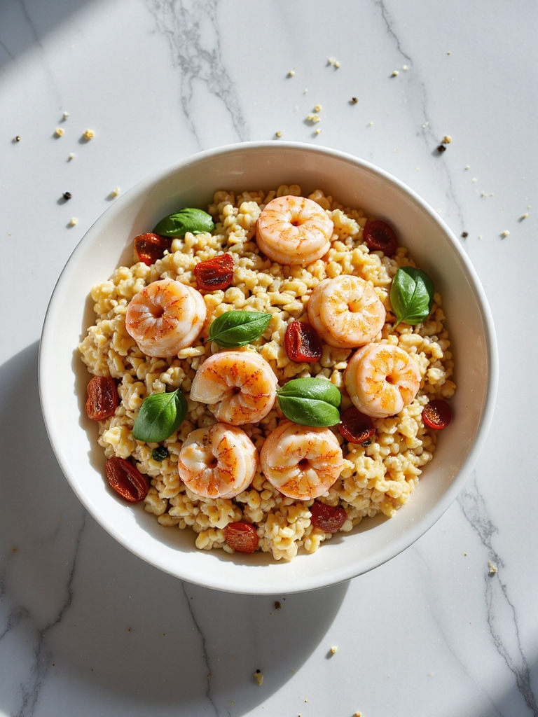 shrimp orzo with sun dried tomatoes
