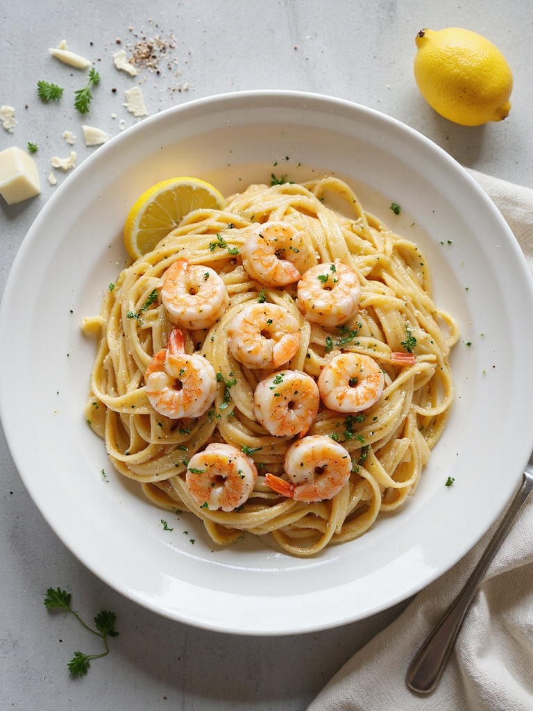 shrimp pasta in garlic butter