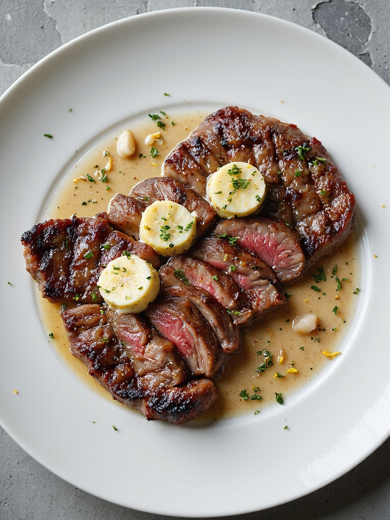 skirt steak with compound butter
