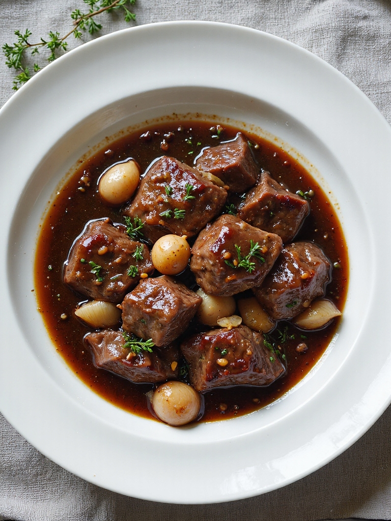 slow cooked flavorful beef tips