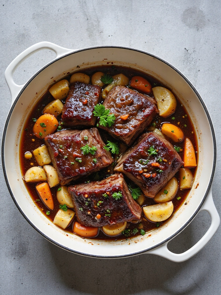 slow cooked tender beef ribs