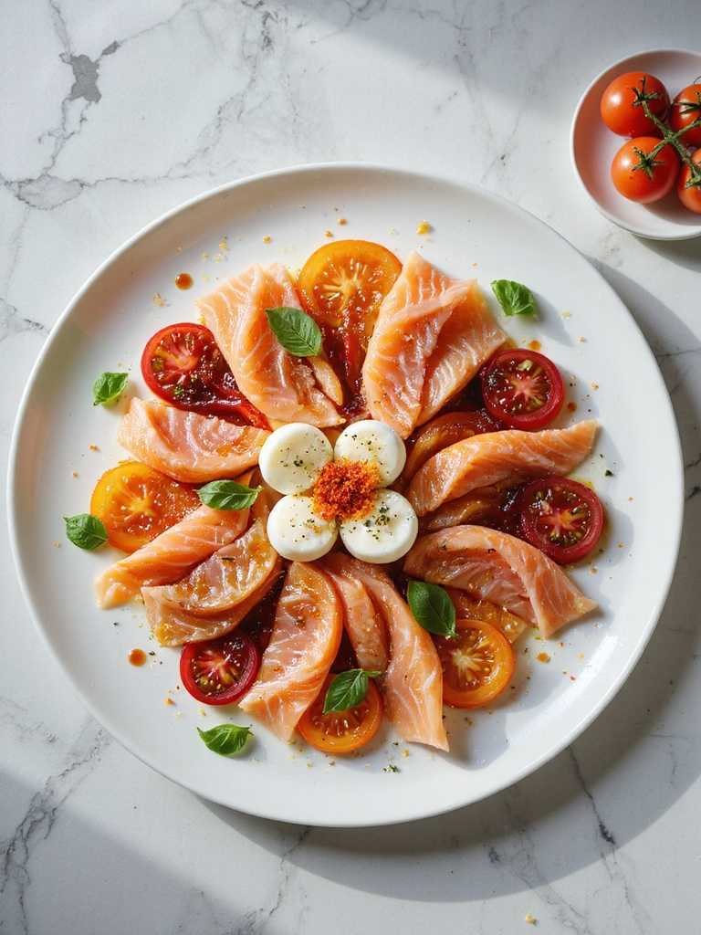 smoked salmon caprese salad