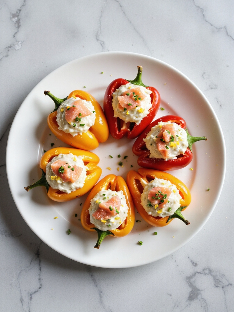 smoked salmon goat cheese peppers