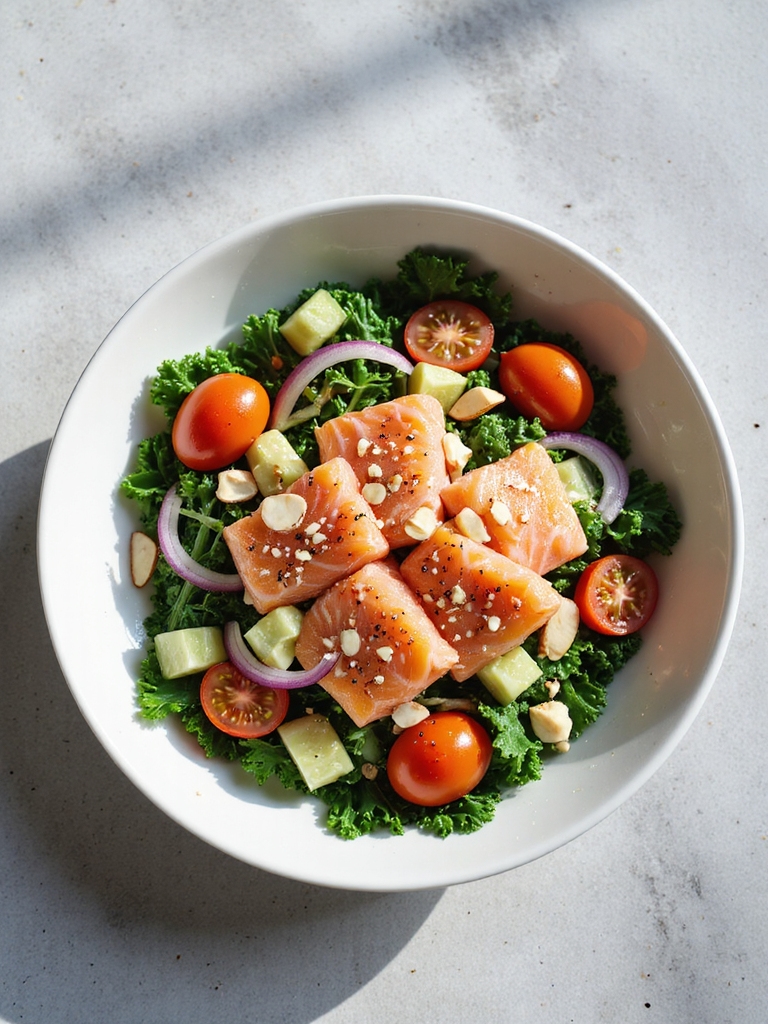 smoked salmon kale salad