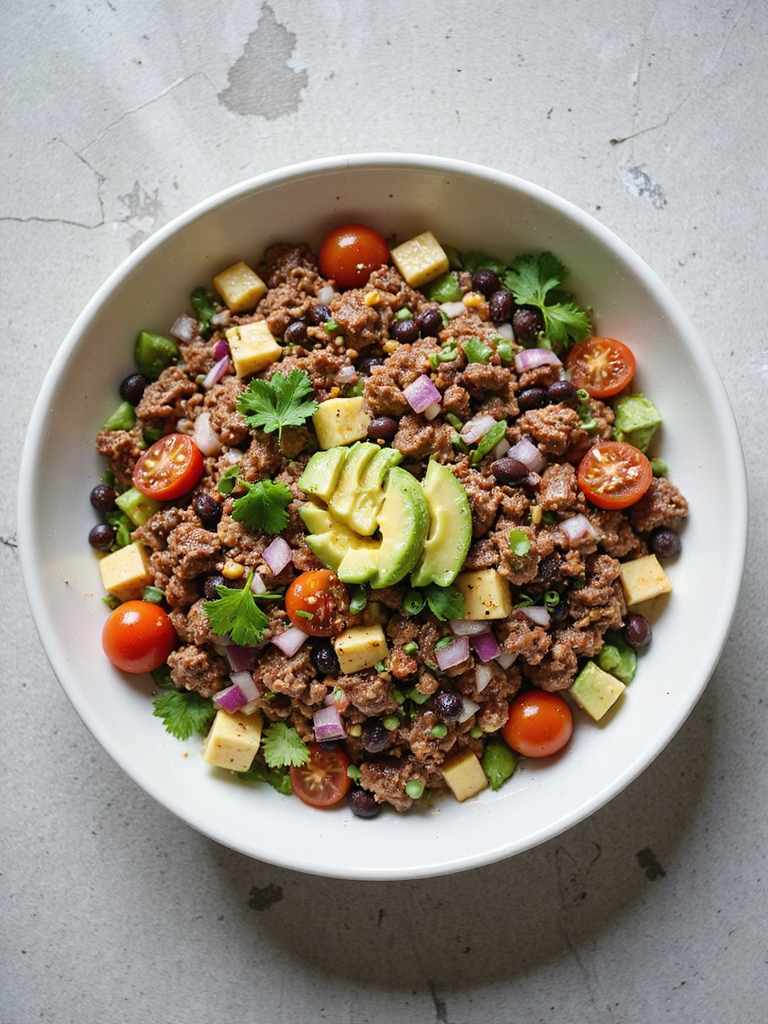 southwest beef black bean salad
