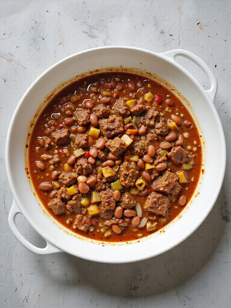 spiced beef and pepper bake