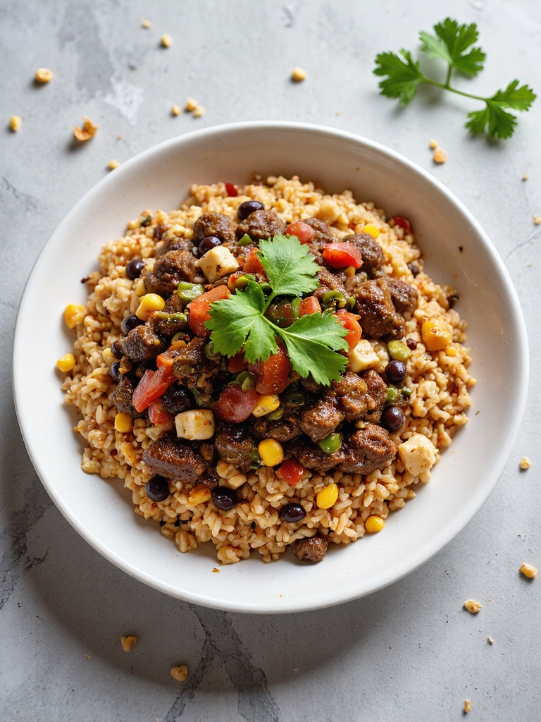 spicy beef and rice dish