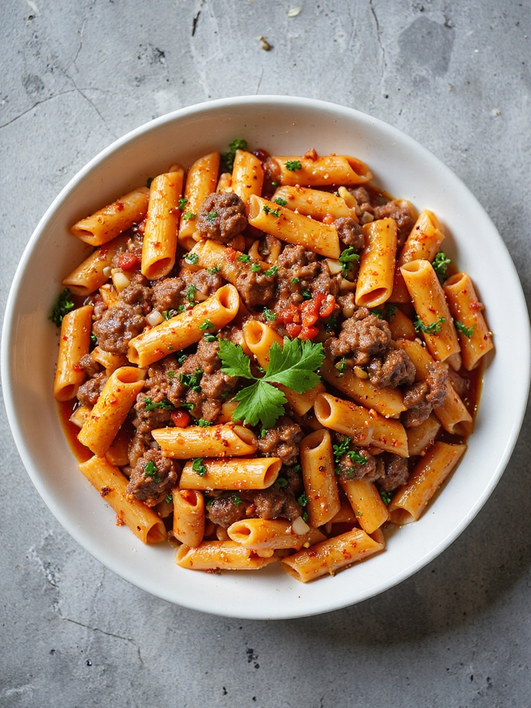 spicy beef pasta delight