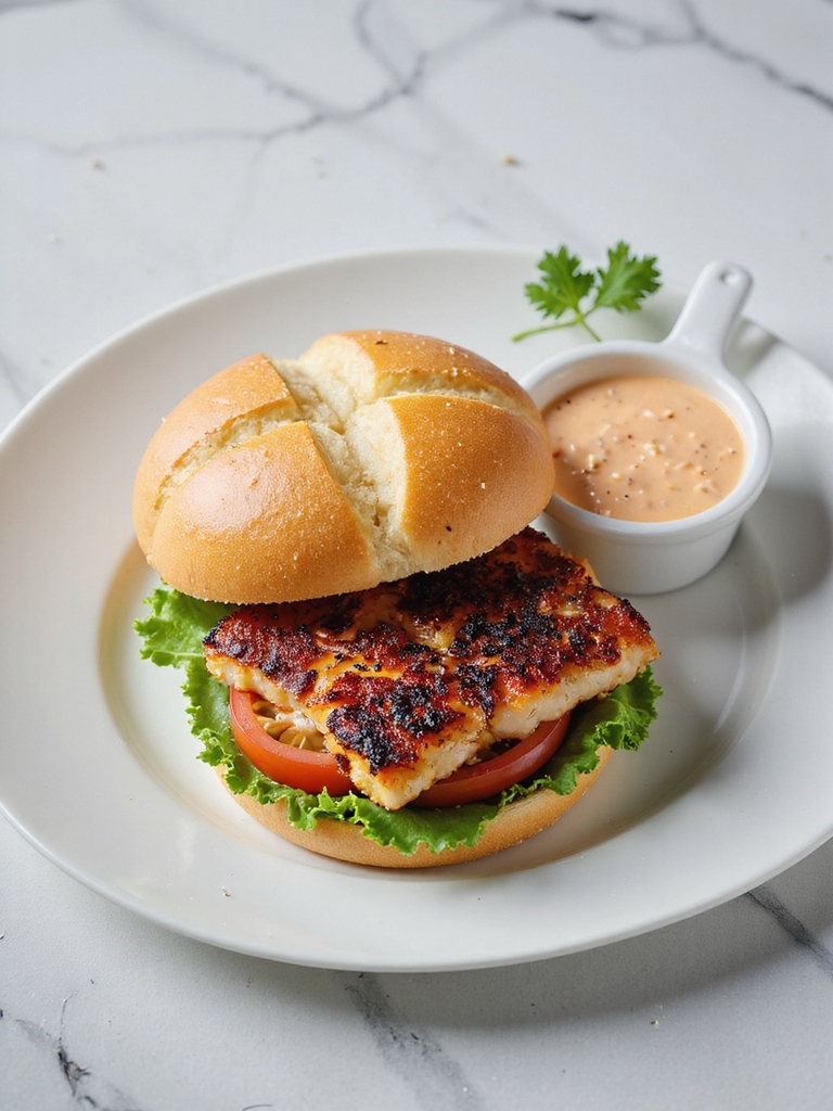 spicy blackened catfish sandwich