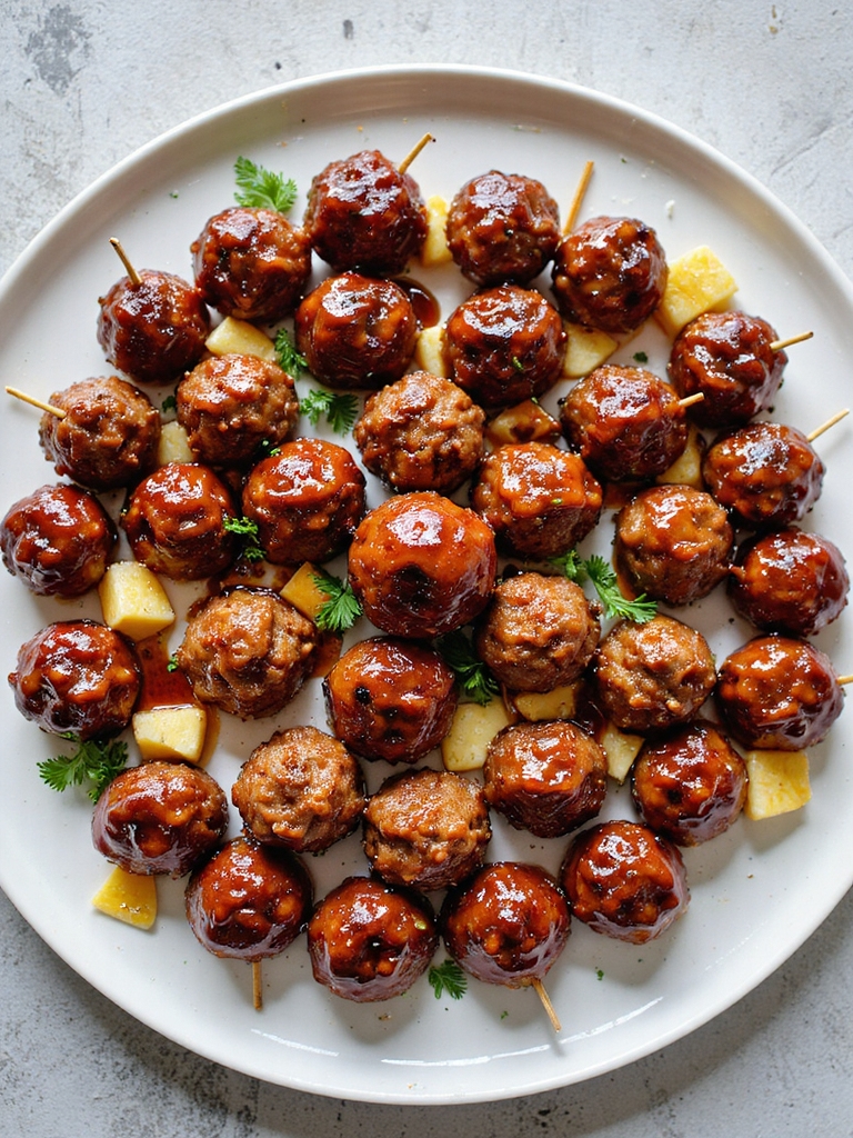 spicy meatballs with glaze