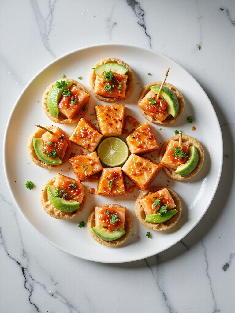 spicy salmon avocado bites