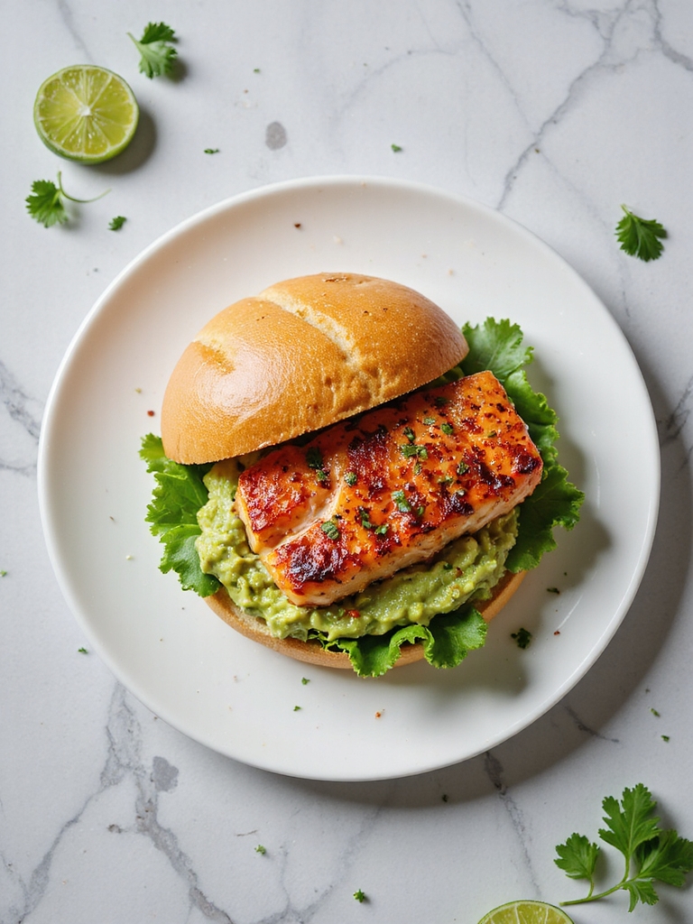 spicy salmon avocado sandwich