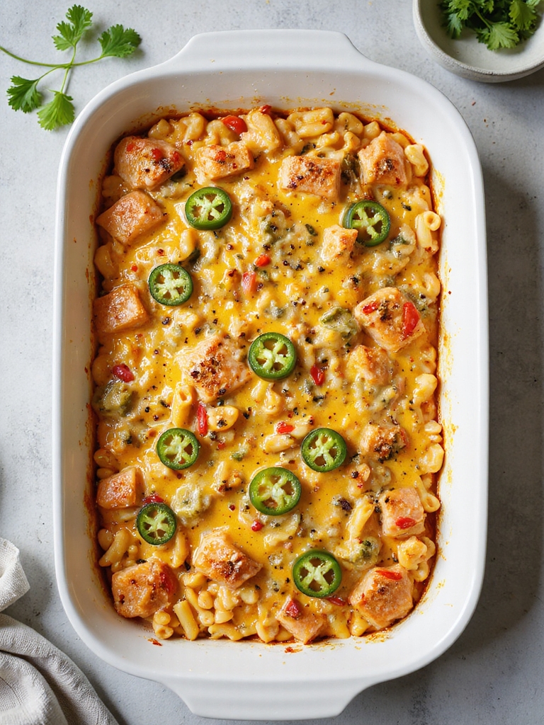 spicy salmon cheese casserole