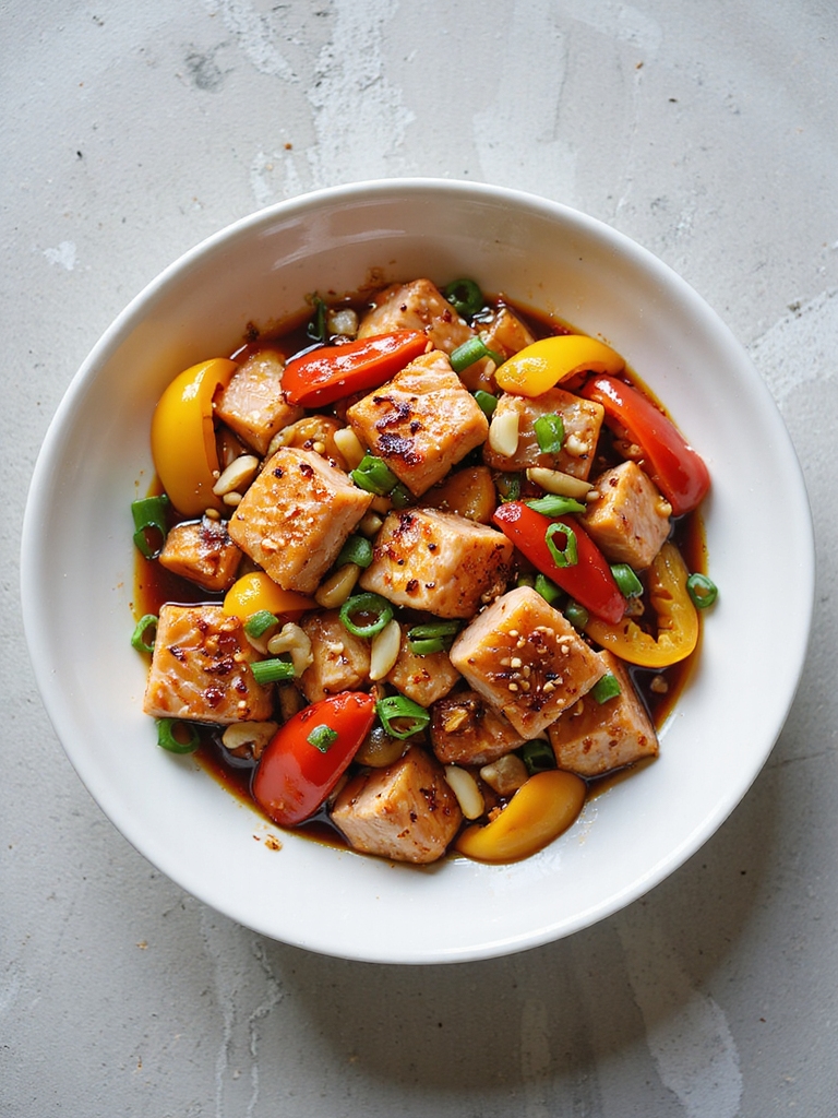 spicy salmon pepper stir fry