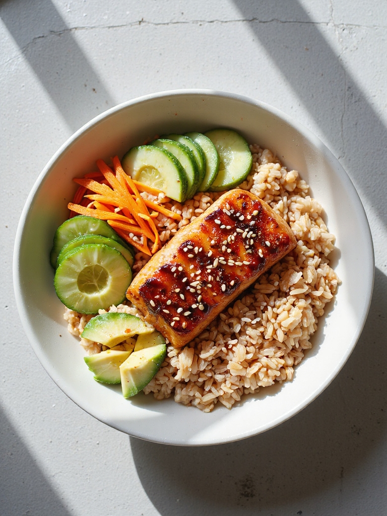 spicy salmon rice bowl