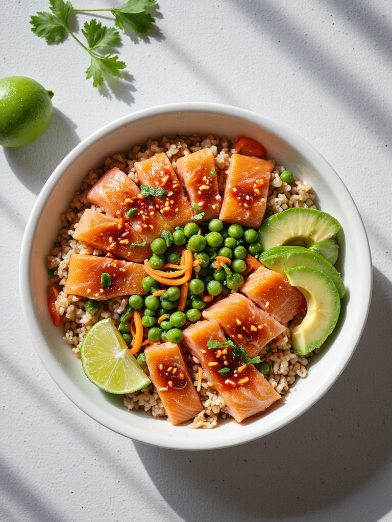spicy salmon rice bowl