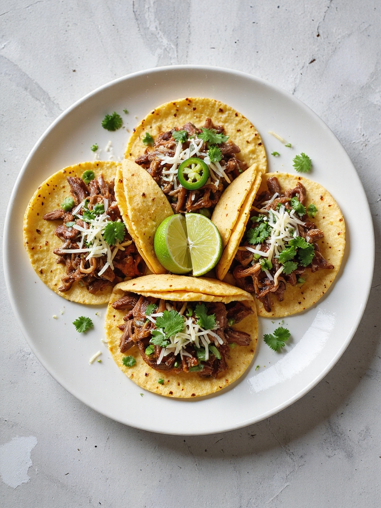 spicy shredded beef tacos