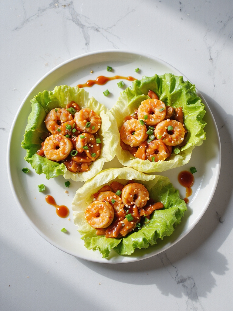 spicy shrimp lettuce wraps