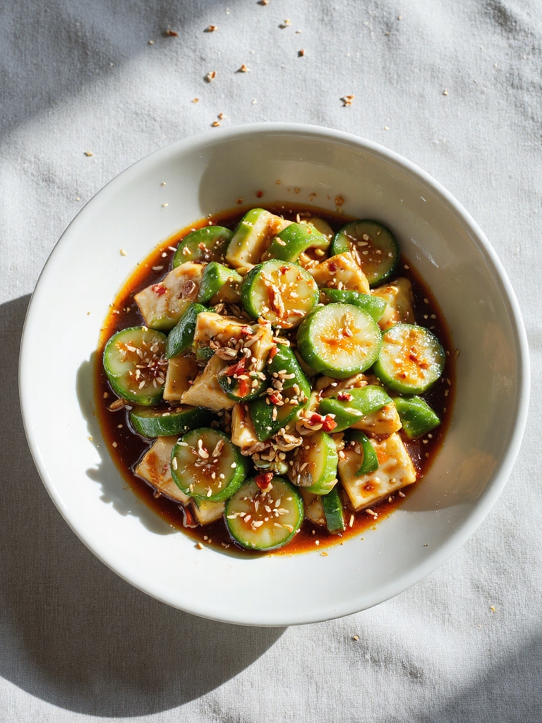 spicy tangy cucumber salad