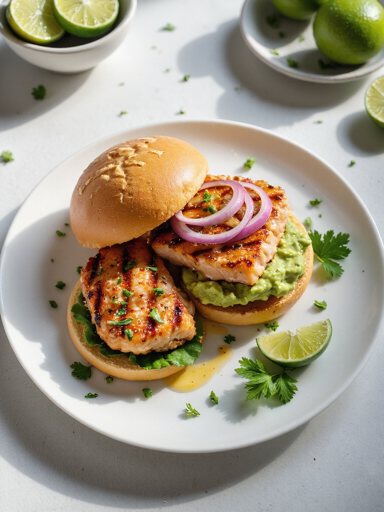spicy tangy salmon burgers