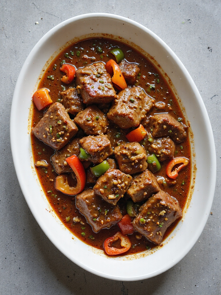 spicy tender beef dish