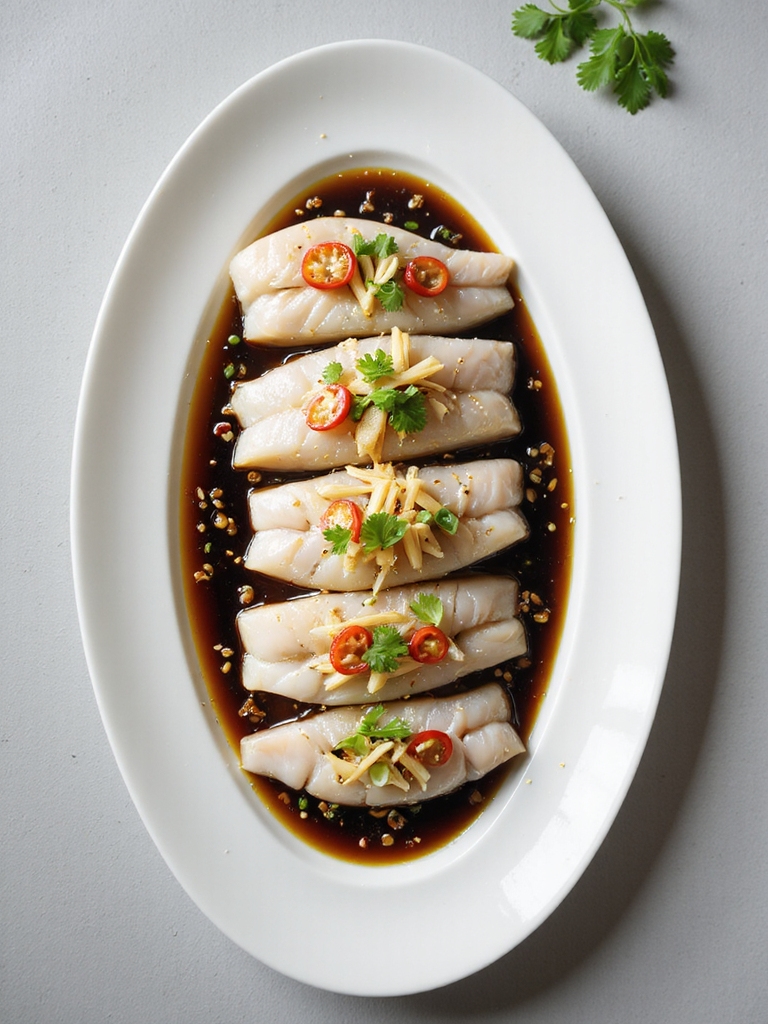 steamed white fish with ginger