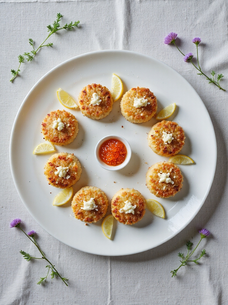 stylish crab cake presentation