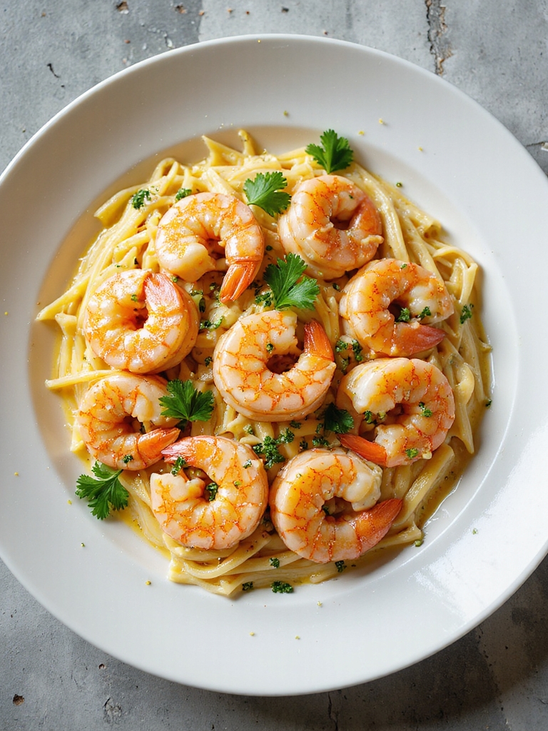 succulent shrimp in garlic butter