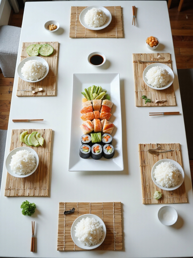 sushi making night with friends