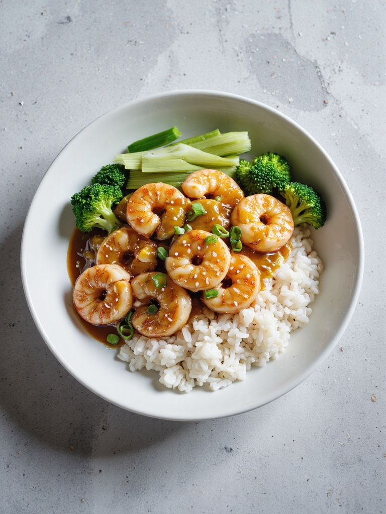 sweet and savory shrimp bowl
