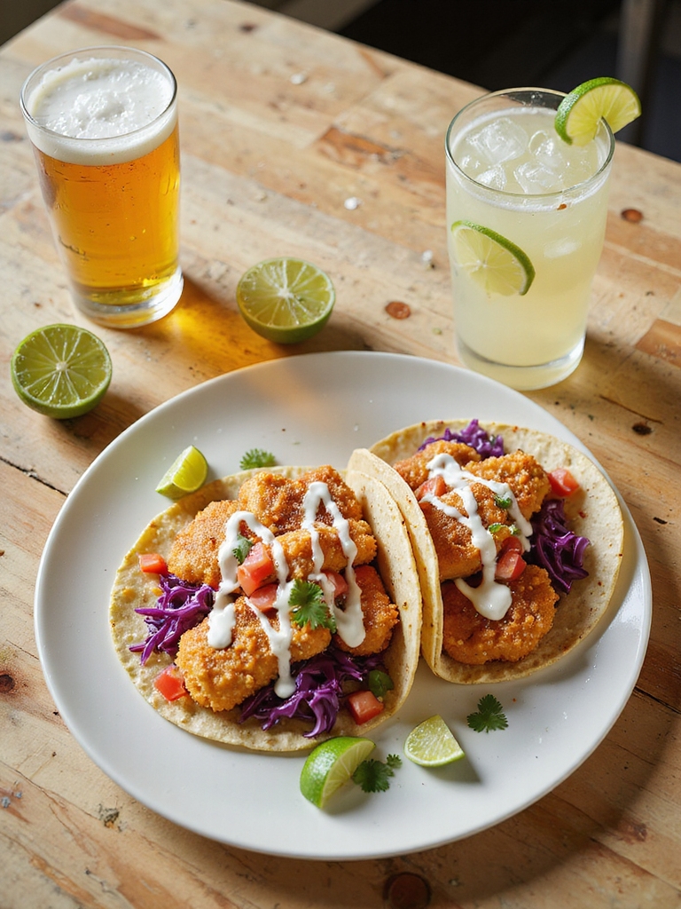 tacos and refreshing beverages