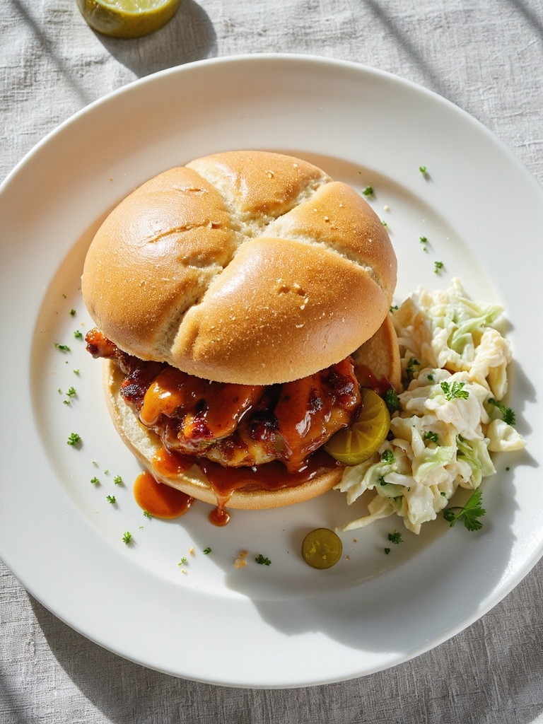tangy mustard bbq chicken sandwich