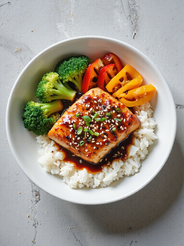 teriyaki salmon rice bowl