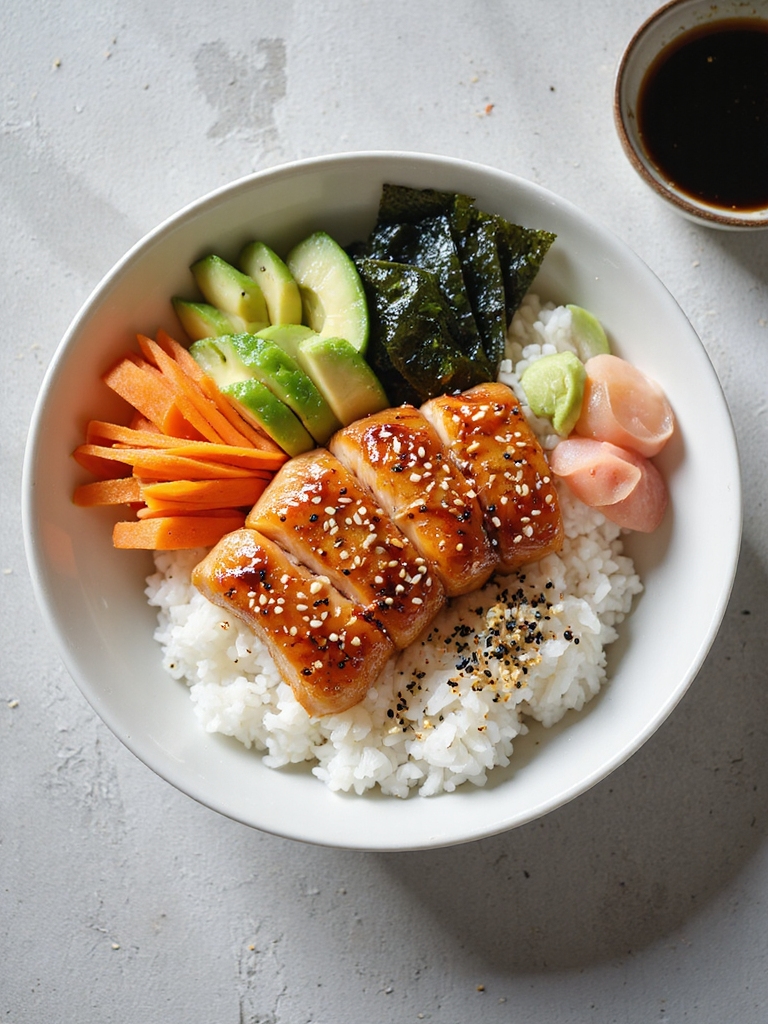 teriyaki salmon sushi bowl