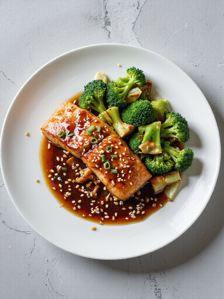 teriyaki salmon with broccoli
