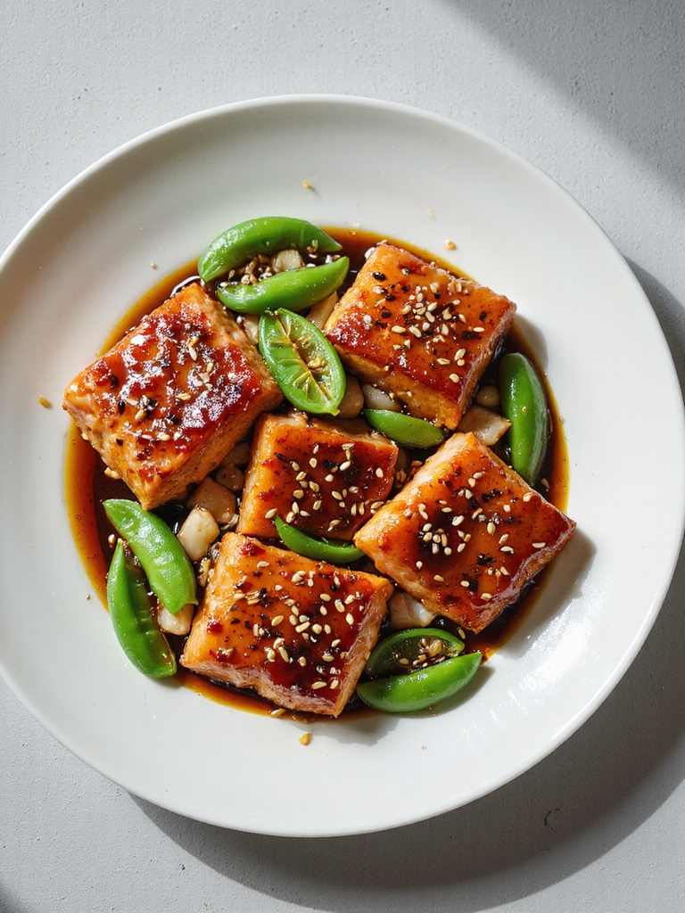 teriyaki salmon with snap peas