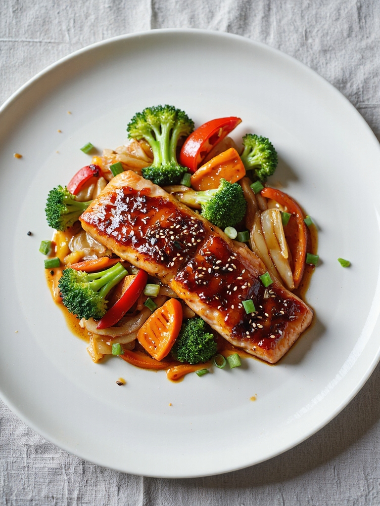 teriyaki salmon with vegetables