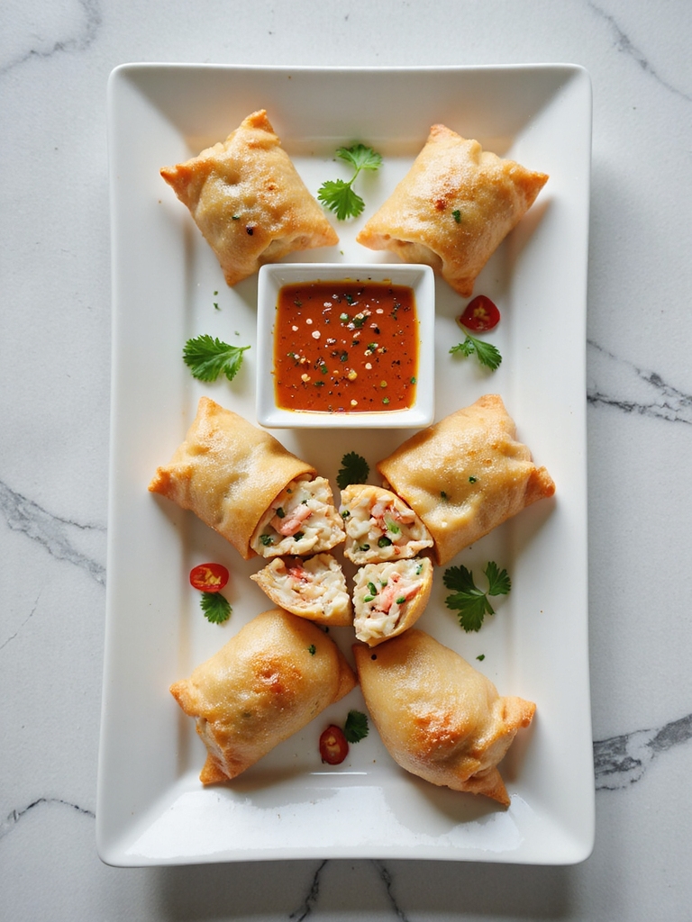 thai crab rangoon egg rolls