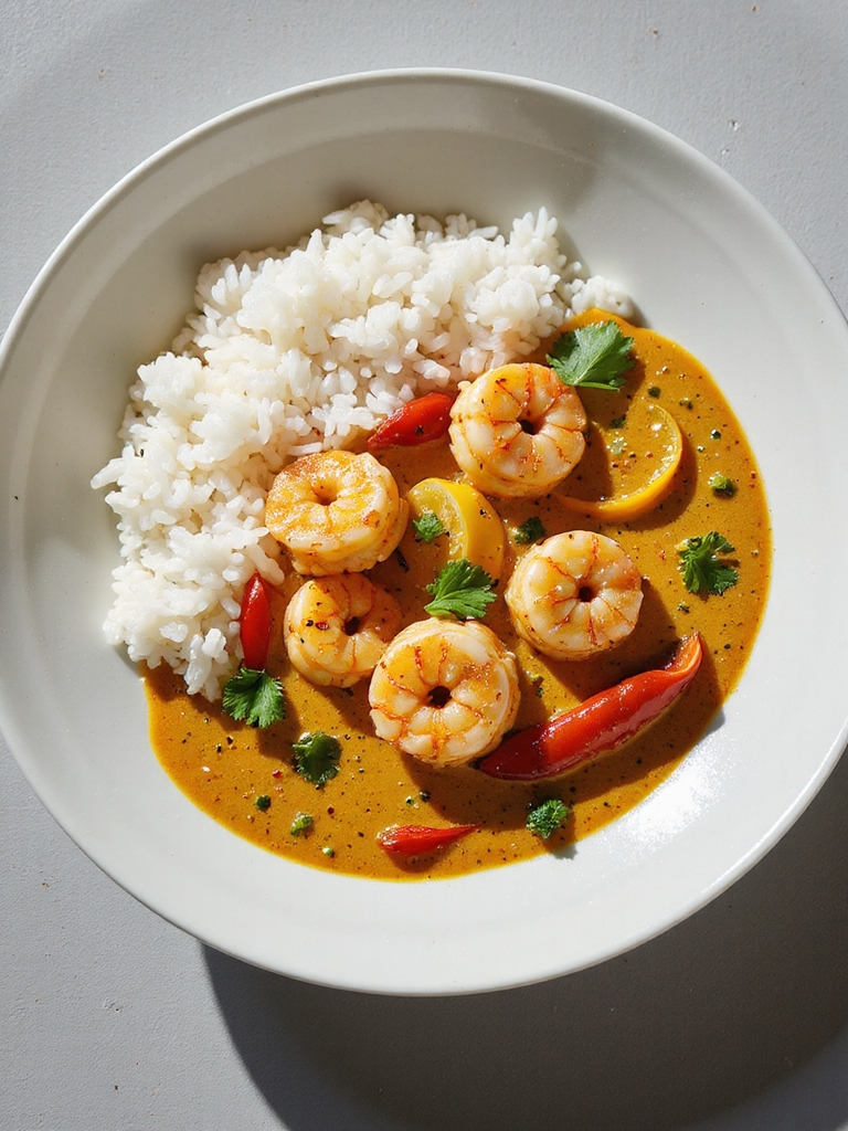 tropical coconut curry shrimp
