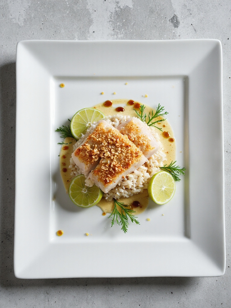 tropical coconut lime halibut
