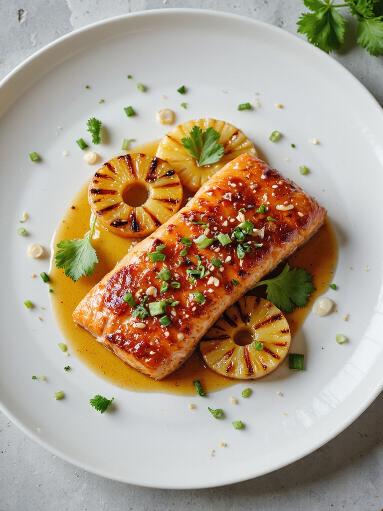 tropical honey glazed salmon dish