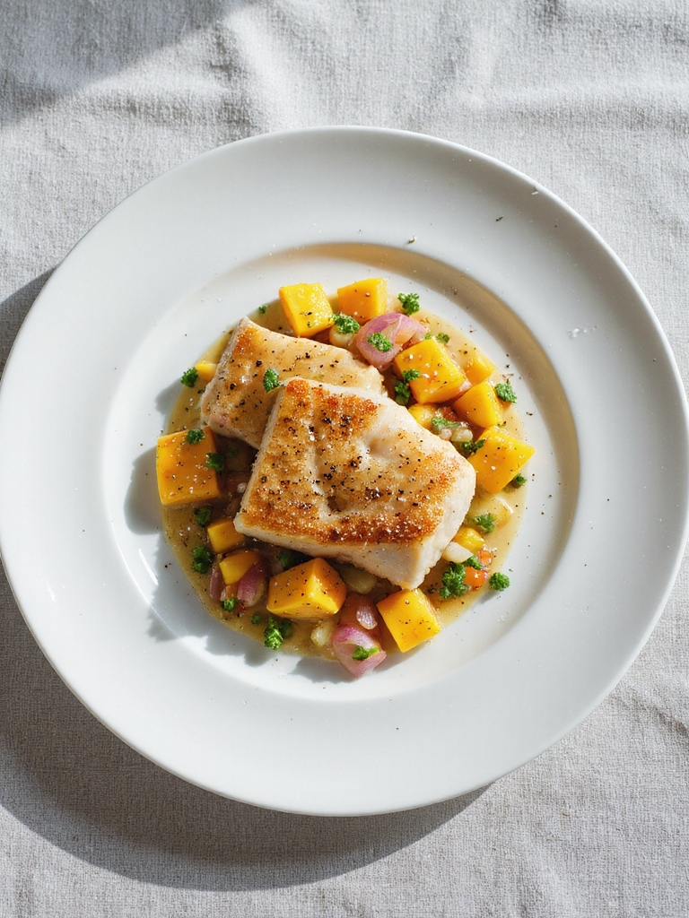 tropical mango salsa halibut