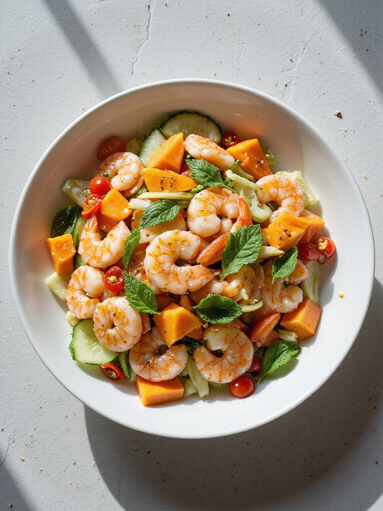 tropical shrimp papaya salad