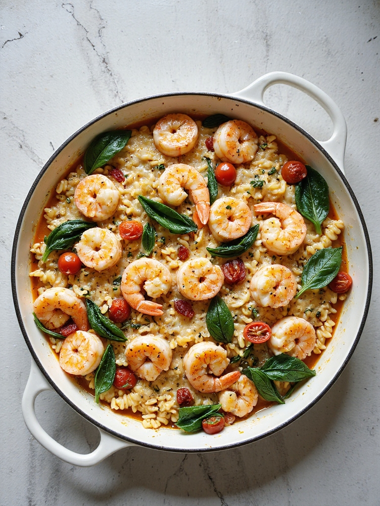 tuscan shrimp orzo bake