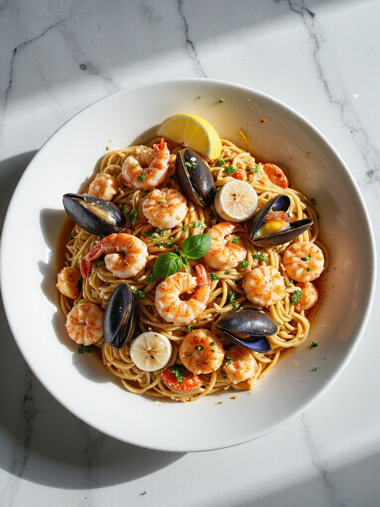 unique seafood pasta dish