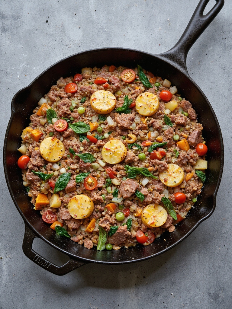 vegetable rich corned beef hash