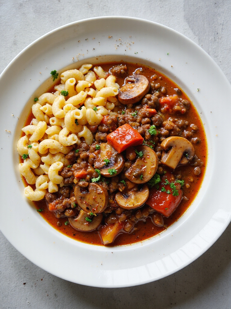 vegetarian goulash with lentils